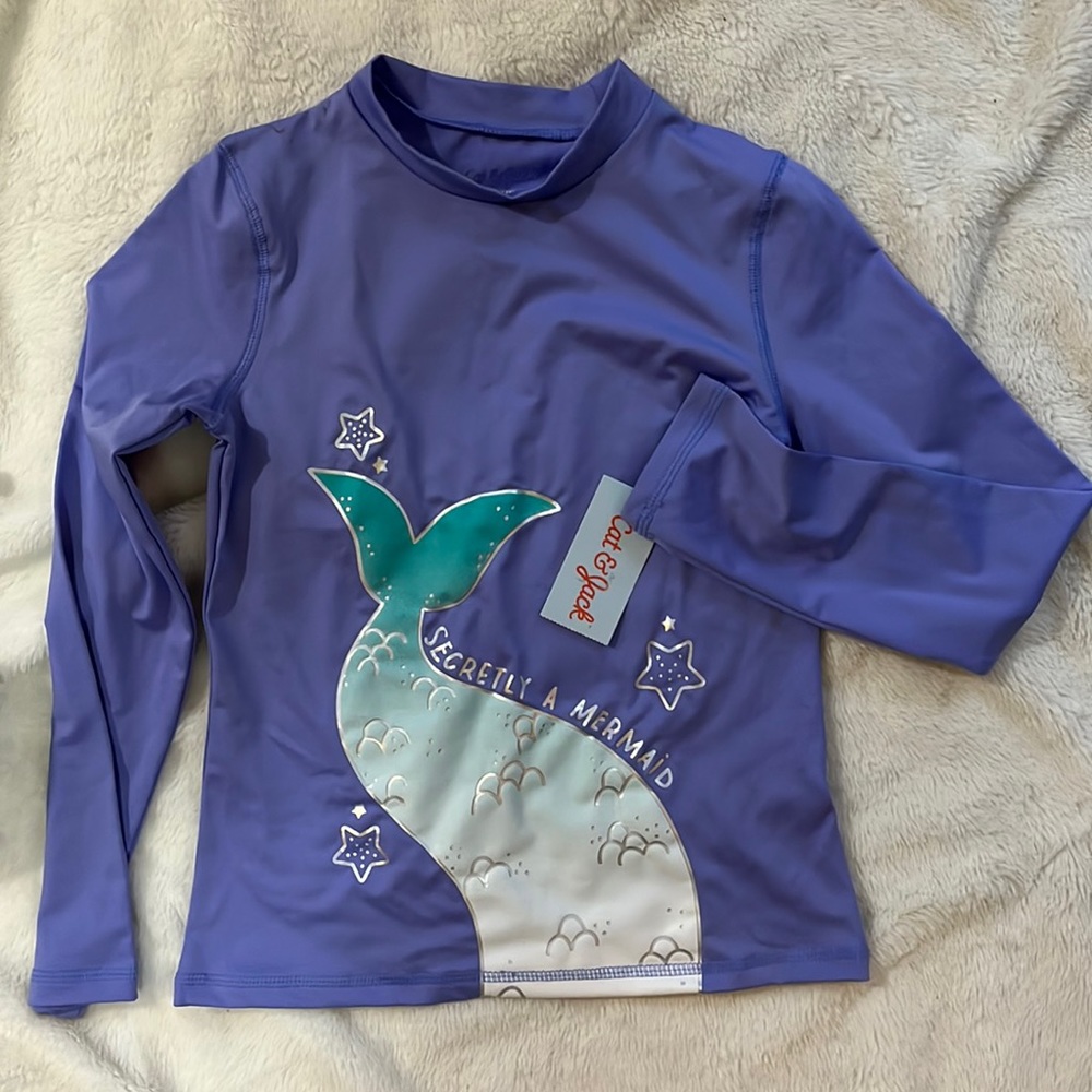 Mermaid girls swim rashguard